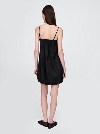 Minikleid aus Leinenmischung mit Ballonärmeln