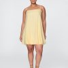Minikleid aus Leinenmischung mit Ballonärmeln Minikleid aus Leinenmischung mit Ballonärmeln