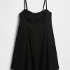 Minikleid aus Leinenmischung mit gerafftem Oberteil Minikleid aus Leinenmischung mit gerafftem Oberteil