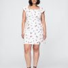 Minikleid mit Flügelärmeln aus Leinenmischung Minikleid mit Flügelärmeln aus Leinenmischung