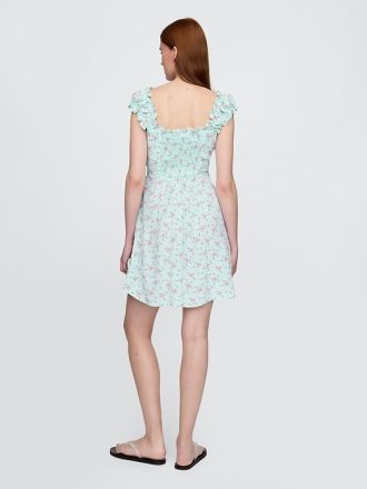 Minikleid mit Puffärmeln und Herzausschnitt