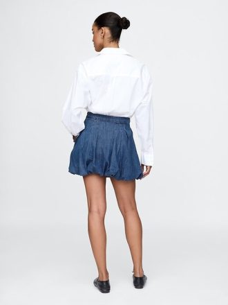 Minirock aus Denim mit Blasenmuster