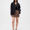 Minirock aus Denim mit Leopardenmuster