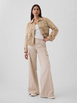 Mittelhohe Cargo-Baggy-Khakis