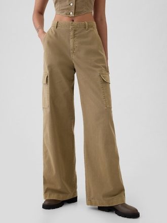 Mittelhohe Cargo-Baggy-Khakis
