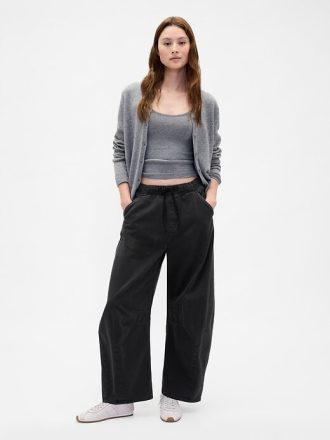 Mittelhohe Twill-Hose mit bequemem Hufeisenschnitt
