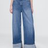 Mittelhohe, ultraweiche Baggy-Jeans mit Umschlag Mittelhohe, ultraweiche Baggy-Jeans mit Umschlag