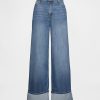 Mittelhohe, ultraweiche Baggy-Jeans mit Umschlag Mittelhohe, ultraweiche Baggy-Jeans mit Umschlag
