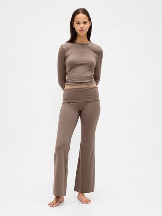 Moderne Pyjama-Leggings mit Umschlag
