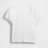 Modernes Crop-T-Shirt mit Flügelärmeln Modernes Crop-T-Shirt mit Flügelärmeln