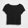 Modernes Crop-T-Shirt mit Flügelärmeln Modernes Crop-T-Shirt mit Flügelärmeln