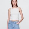 Modernes Crop-Tanktop mit Schürzenkragen Modernes Crop-Tanktop mit Schürzenkragen