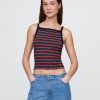 Modernes Crop-Tanktop mit Schürzenkragen Modernes Crop-Tanktop mit Schürzenkragen