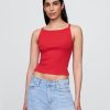Modernes Crop-Tanktop mit Schürzenkragen Modernes Crop-Tanktop mit Schürzenkragen