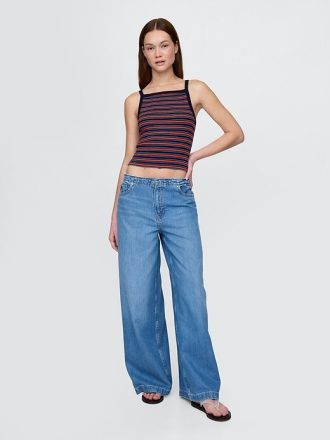 Modernes Crop-Tanktop mit Schürzenkragen