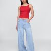 Modernes Crop-Tanktop mit Schürzenkragen Modernes Crop-Tanktop mit Schürzenkragen