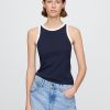 Modernes geripptes Neckholder-Tanktop Modernes geripptes Neckholder-Tanktop