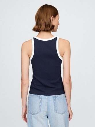 Modernes geripptes Neckholder-Tanktop