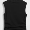 Modernes, gerüschtes, kurzes Tanktop mit Trichterhals Modernes, gerüschtes, kurzes Tanktop mit Trichterhals