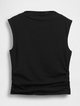 Modernes, gerüschtes, kurzes Tanktop mit Trichterhals