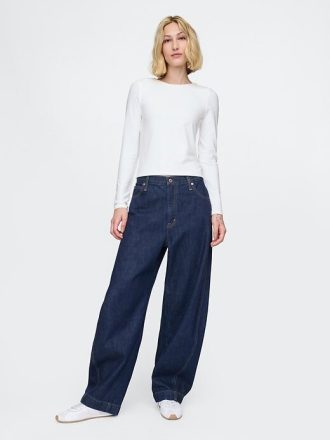 Modernes, kompaktes Jersey-Crop-T-Shirt