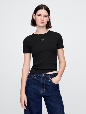 Modernes, kurzes Logo-T-Shirt