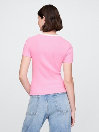 Modernes, kurzes Logo-T-Shirt