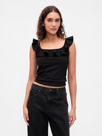 Modernes, kurzes Tanktop mit Rüschen