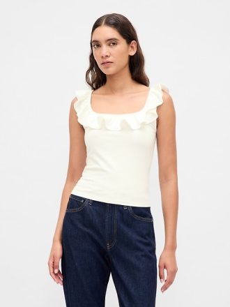 Modernes, kurzes Tanktop mit Rüschen