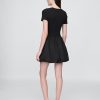 Modernes Mixed-Media-Bubble-Minikleid