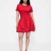 Modernes Mixed-Media-Bubble-Minikleid
