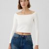 Modernes Off-Shoulder Crop T-Shirt