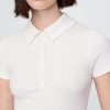 Modernes Ripp-Crop-Poloshirt