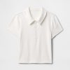 Modernes Ripp-Crop-Poloshirt