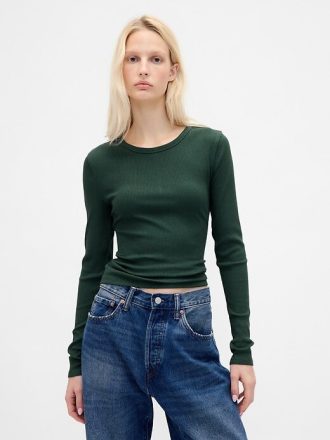 Modernes Ripp-Crop-T-Shirt