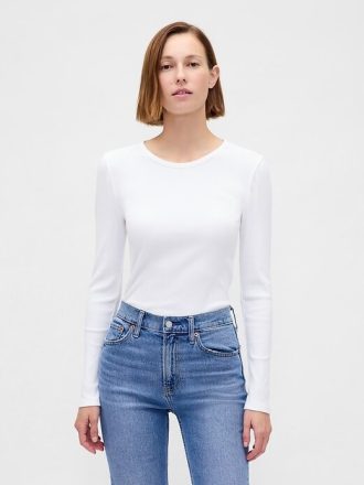 Modernes Ripp-Crop-T-Shirt