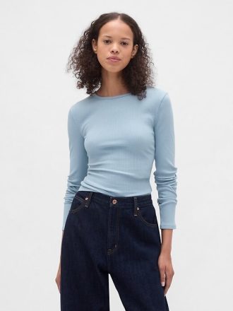 Modernes Ripp-Crop-T-Shirt