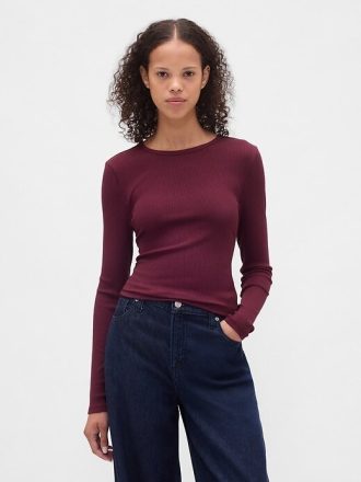 Modernes Ripp-Crop-T-Shirt