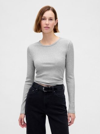 Modernes Ripp-Crop-T-Shirt