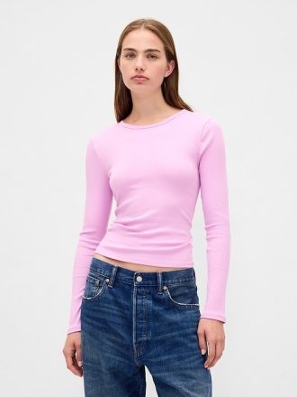 Modernes Ripp-Crop-T-Shirt