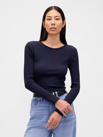 Modernes Ripp-Crop-T-Shirt