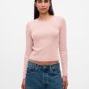 Modernes Ripp-Crop-T-Shirt