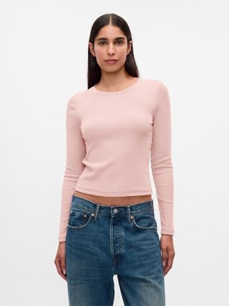 Modernes Ripp-Crop-T-Shirt