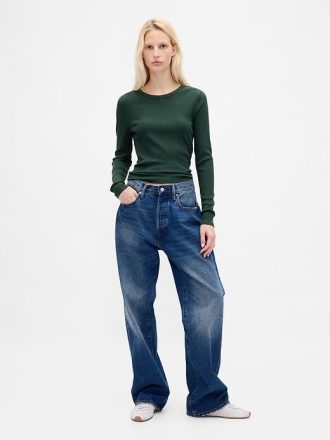 Modernes Ripp-Crop-T-Shirt
