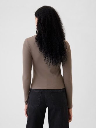 Modernes Ripp-Crop-T-Shirt