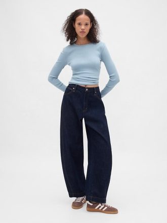 Modernes Ripp-Crop-T-Shirt