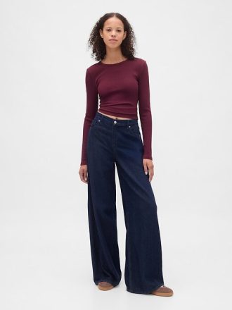 Modernes Ripp-Crop-T-Shirt