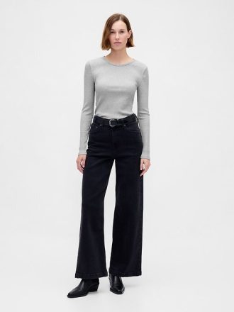 Modernes Ripp-Crop-T-Shirt