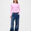 Modernes Ripp-Crop-T-Shirt