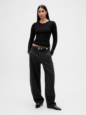 Modernes Ripp-Crop-T-Shirt